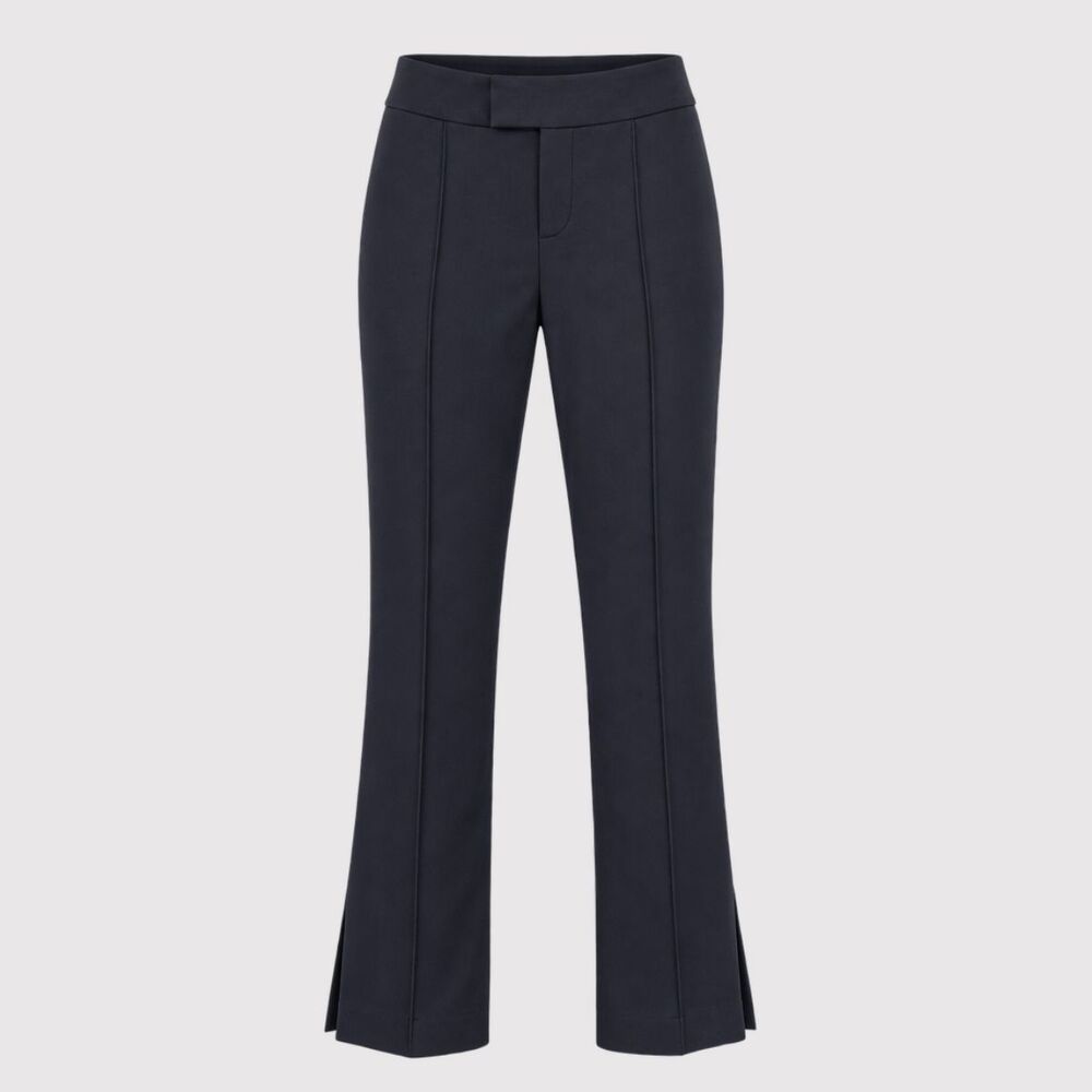 Smythe Womens Dress Pants Blue Wool Blend Stovepipe Seamed Cigarette Crop Size 2